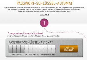 Screenshot Passwort Schlüssel Automat