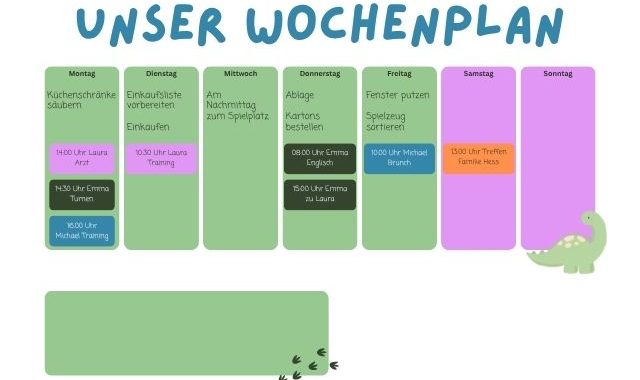 Wochenplan Design